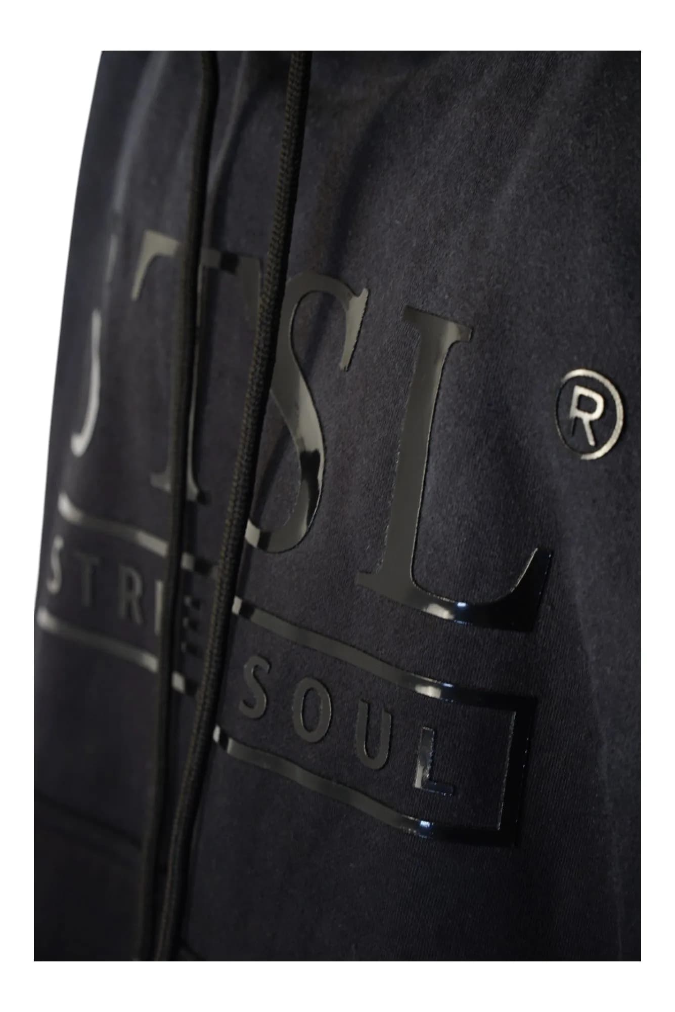 STSL® Hoodie "Soul Blackout" - Washed Black (450 GSM)