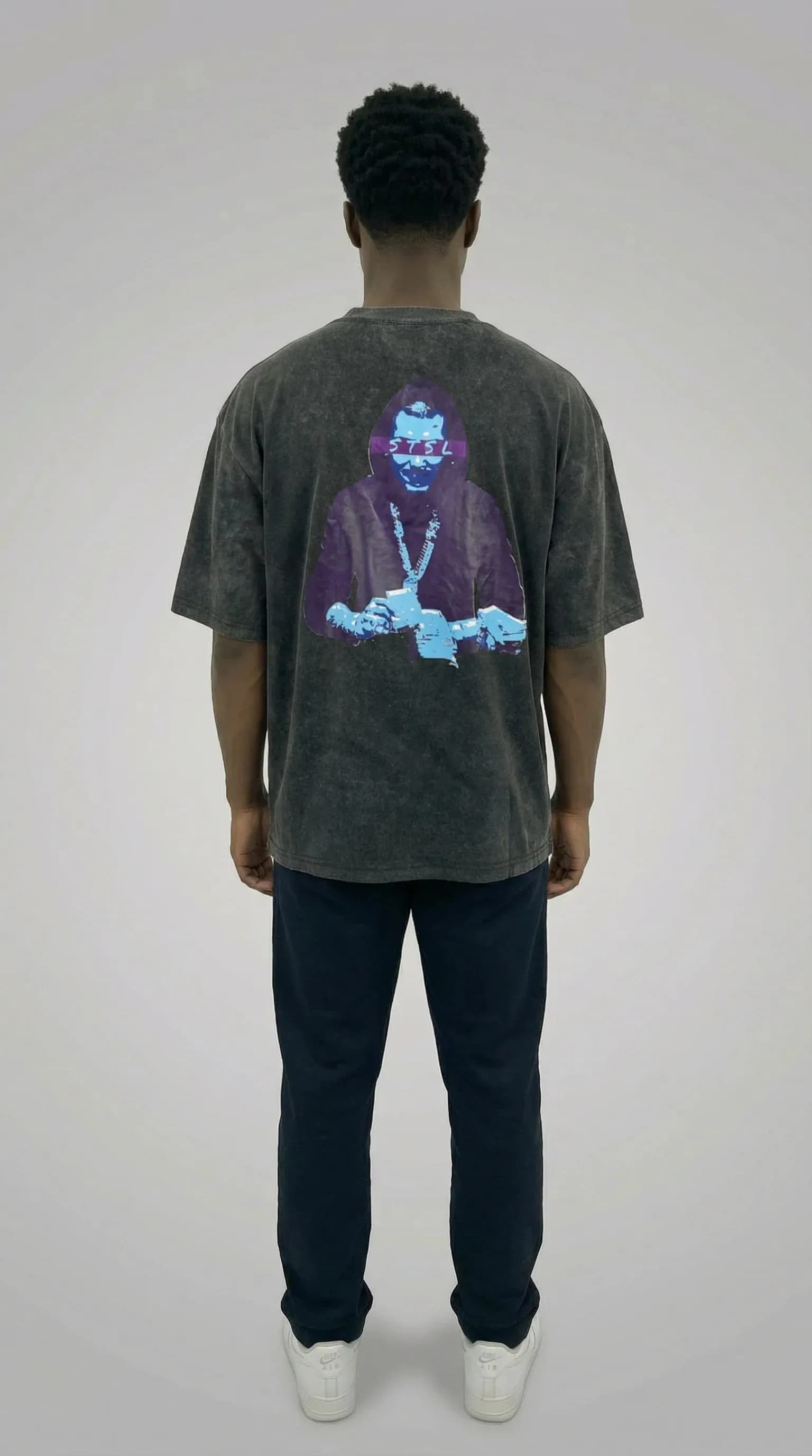 G-Shirt Washed Black - 220 GSM