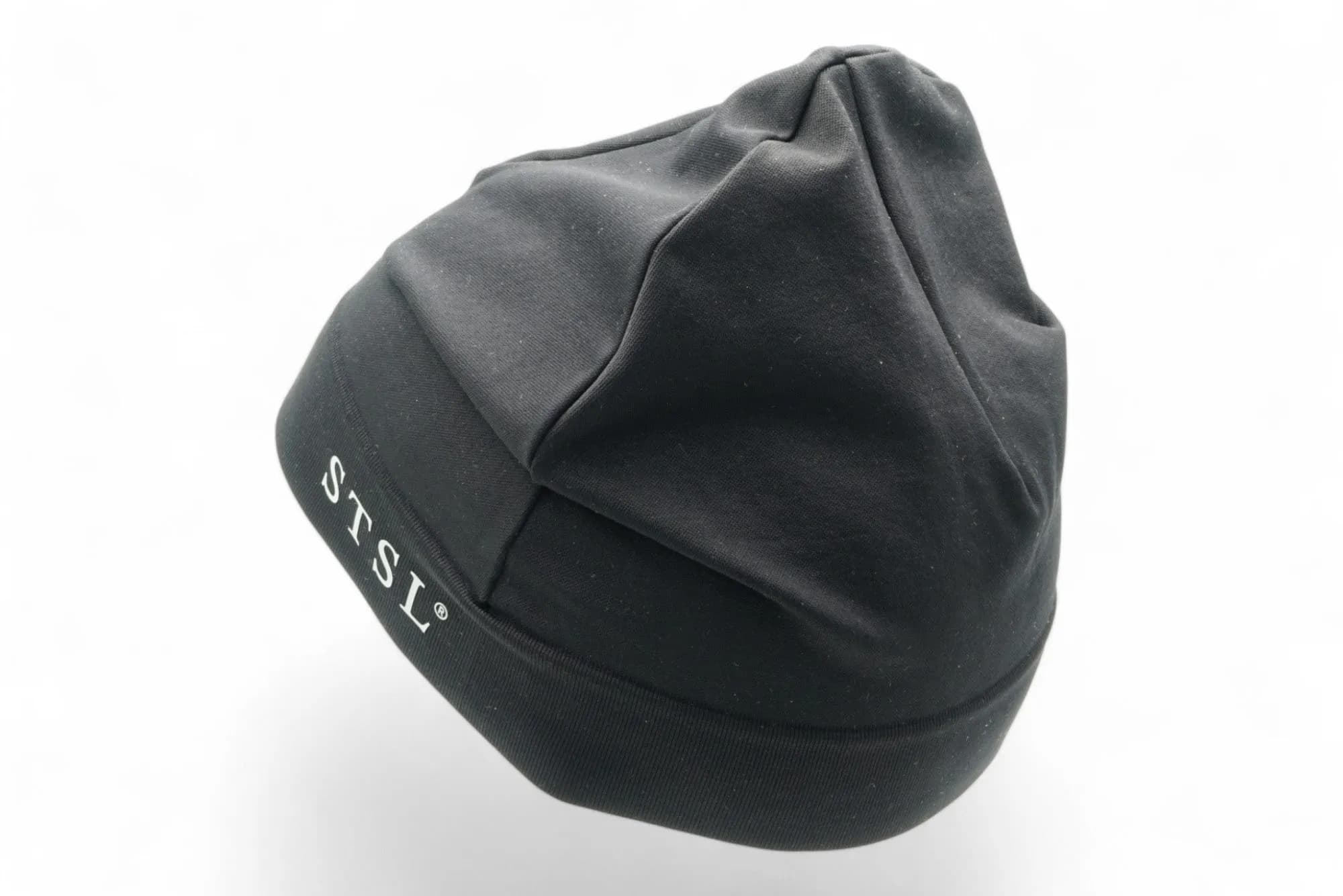 Beanie black STSL logo grey