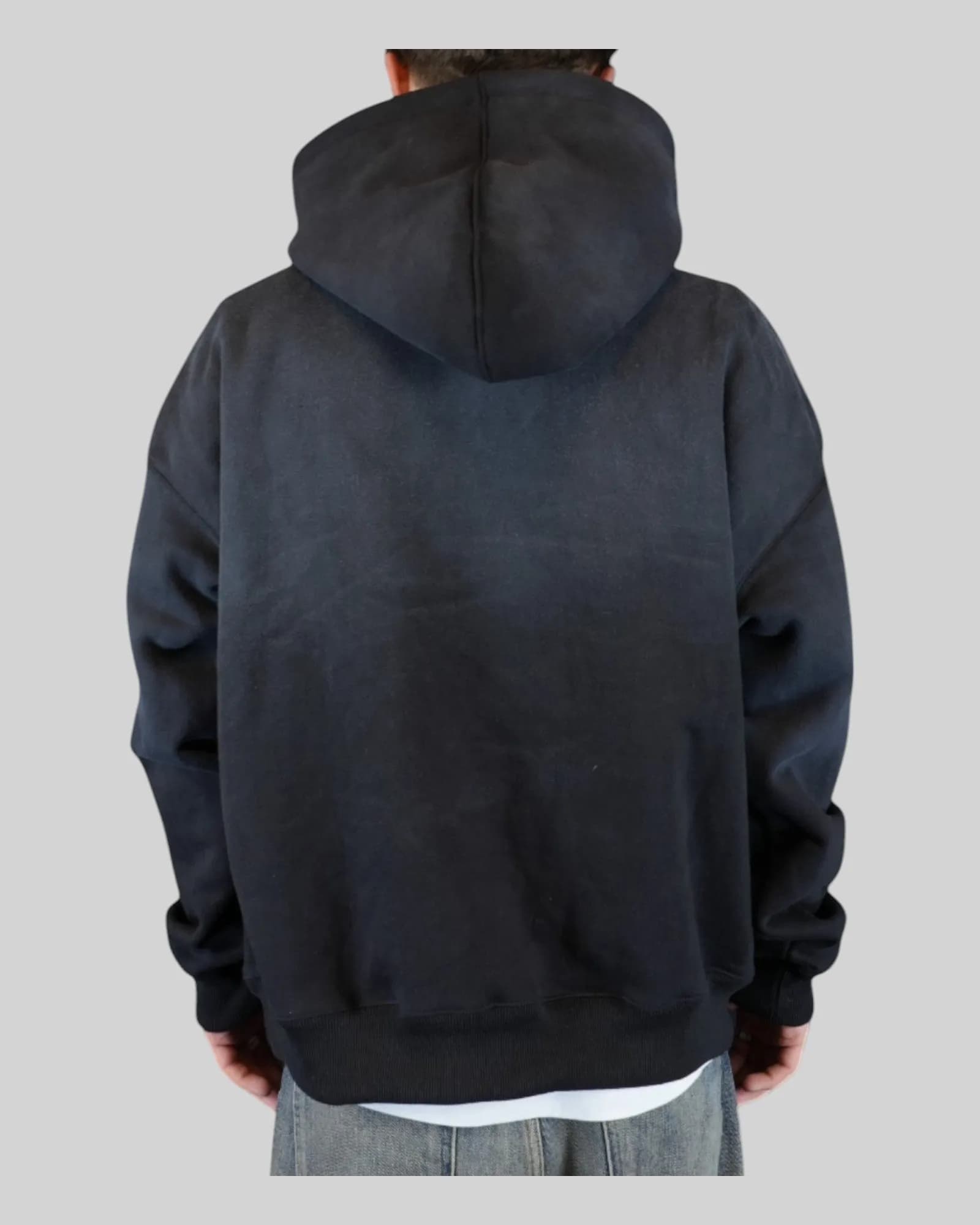 STSL® Hoodie "Soul Blackout" - Washed Black (450 GSM)