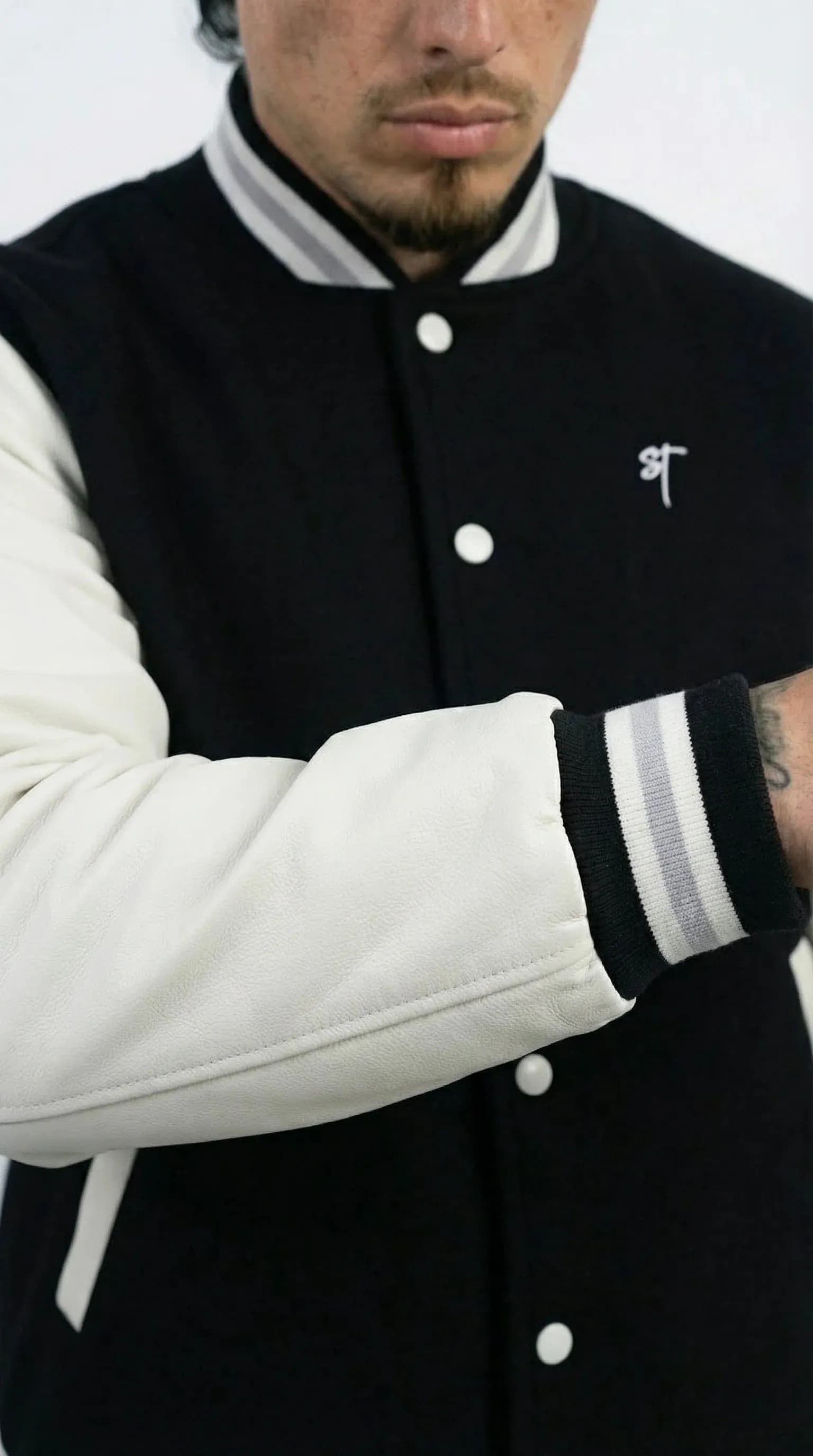 STSL® Varsity Jacket – Black/White