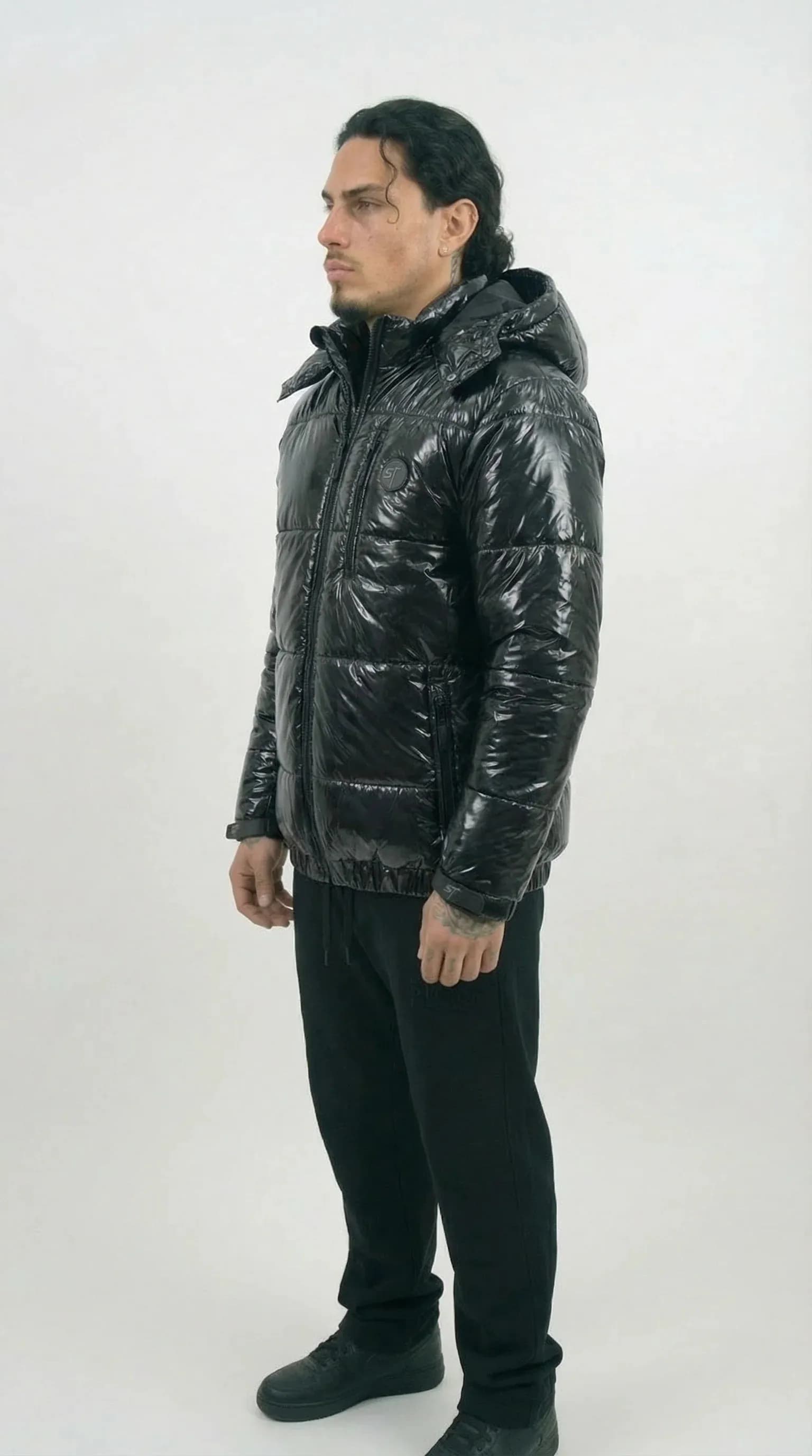 STSL® Sin Turns Gloss Puffer Jacket – Black Edition