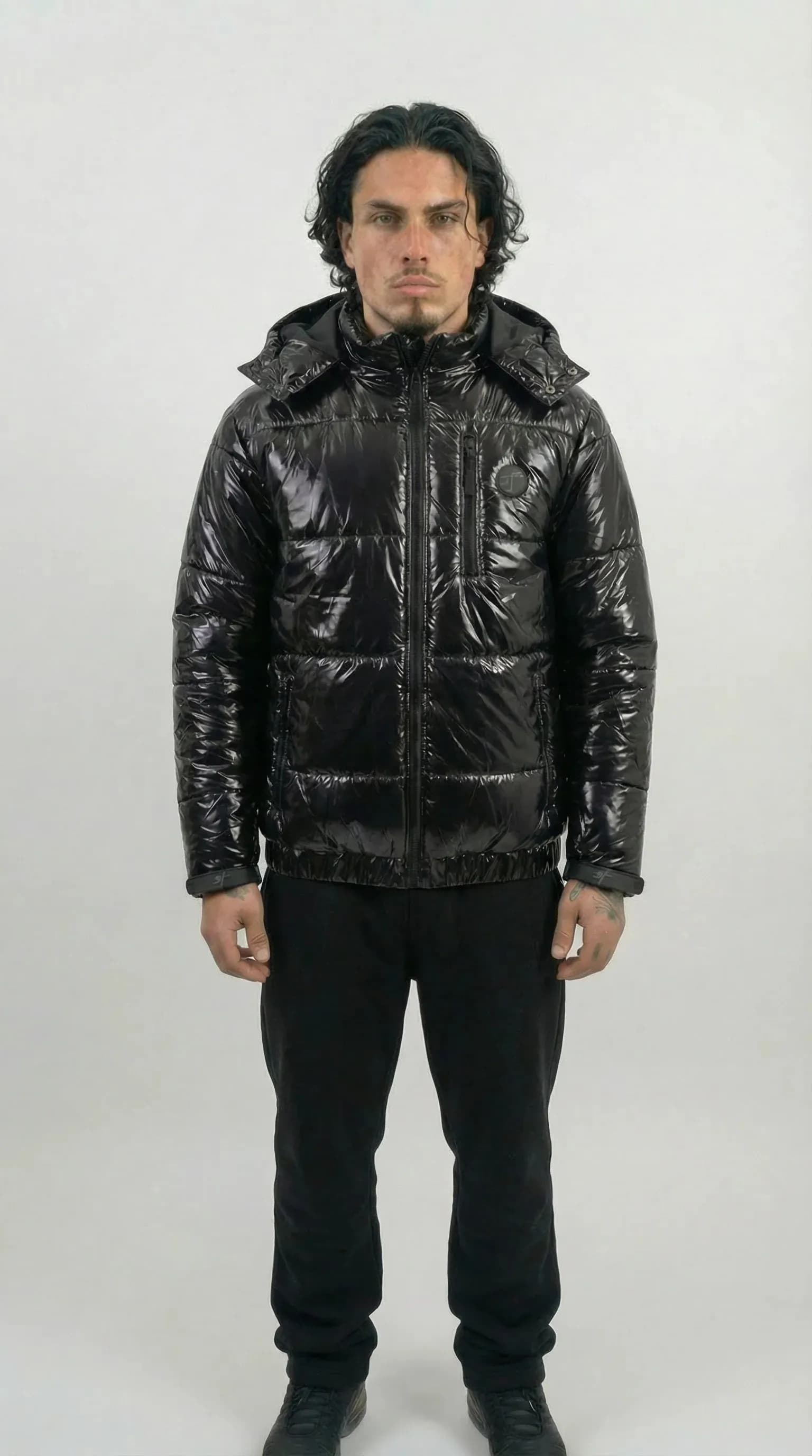 STSL® Sin Turns Gloss Puffer Jacket – Black Edition