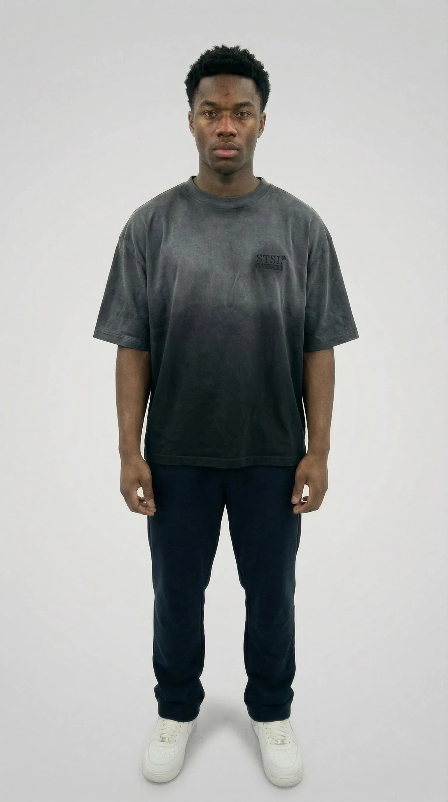 STSL® Essential Oversized T-Shirt – Black Fade