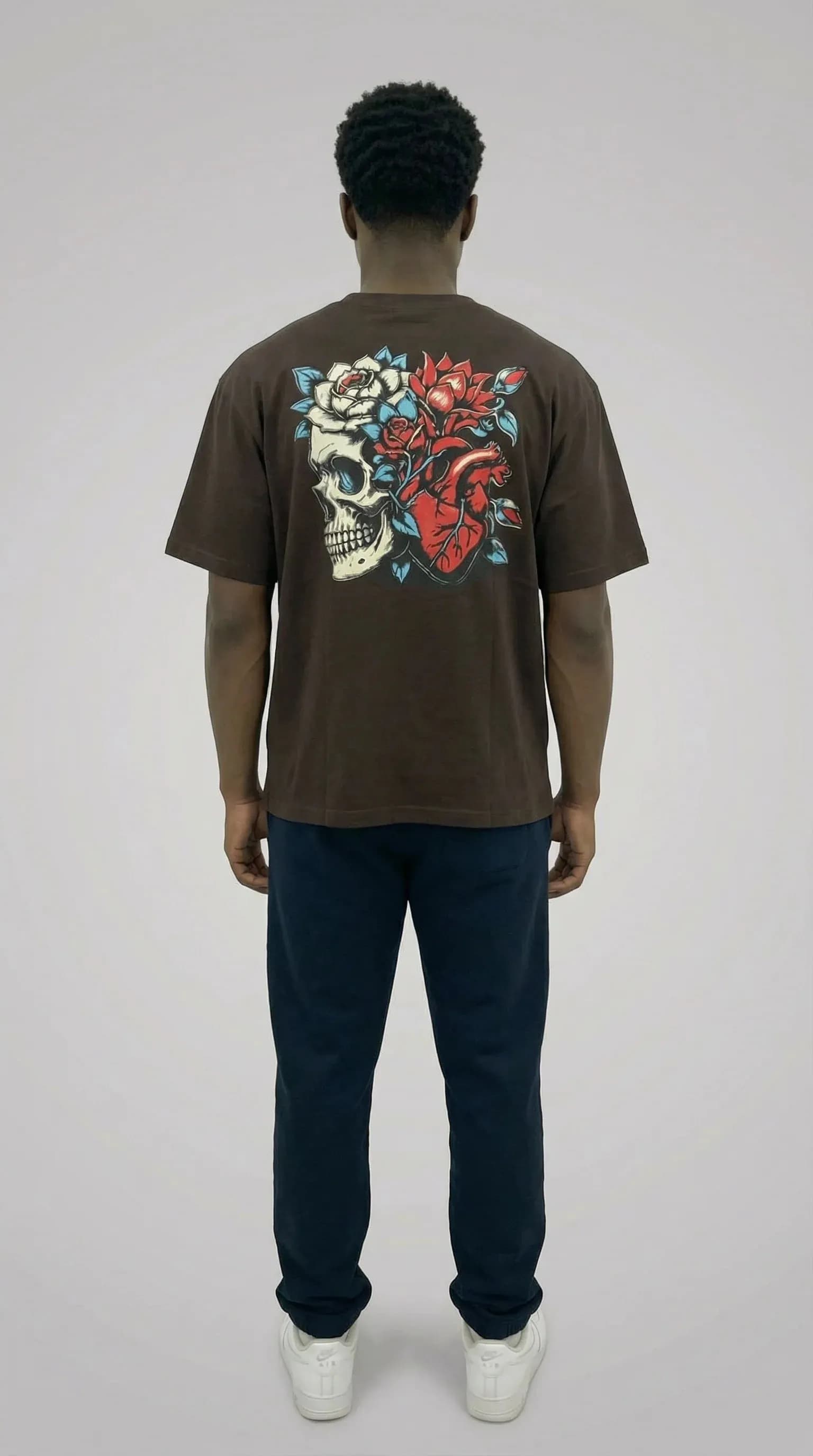 STSL® HeartCross Oversized T-Shirt – Dark Chocolate