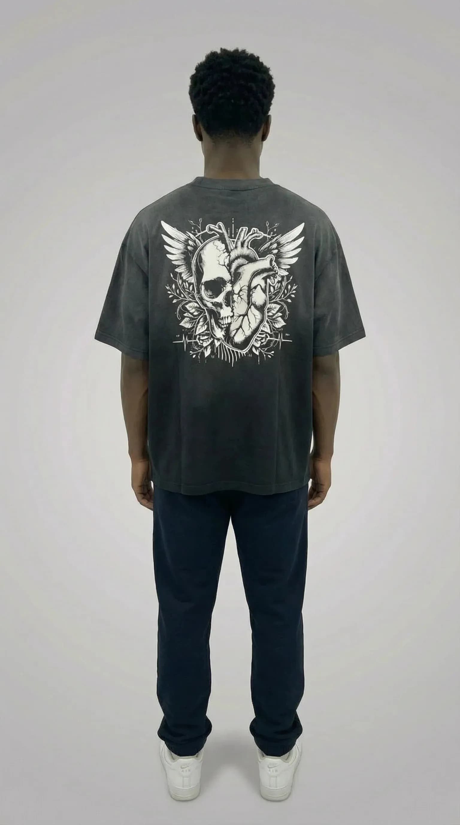 STSL® Soul Oversized T-Shirt – Black Fade Skull