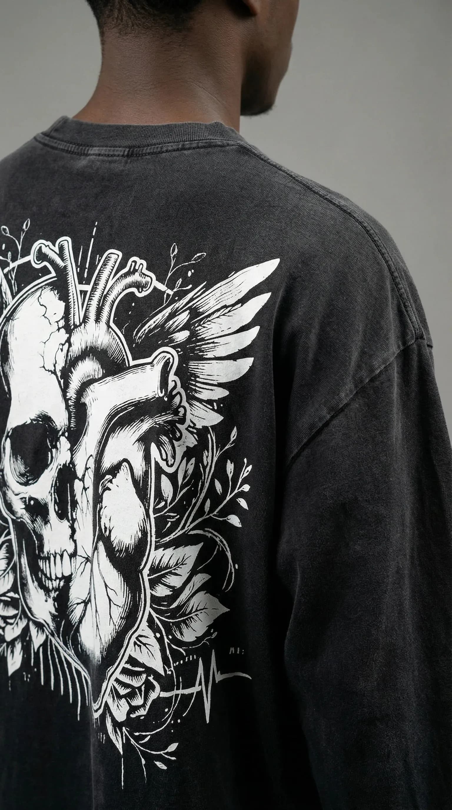 STSL® Soul Oversized T-Shirt – Black Fade Skull