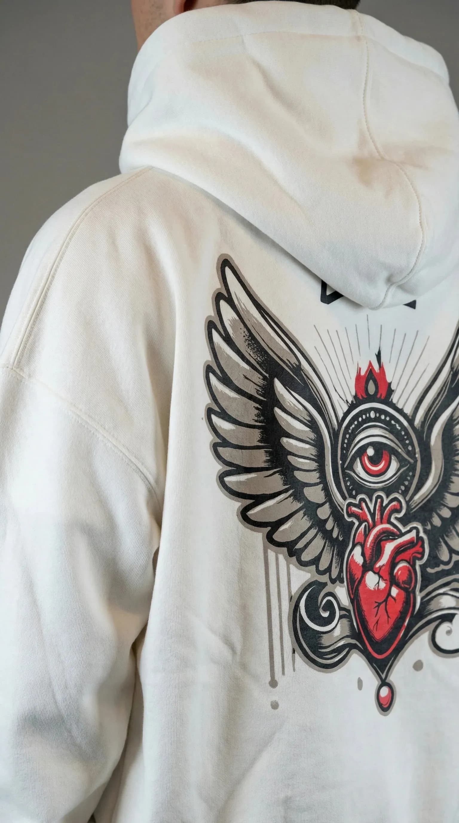 STSL® Zip-Hoodie "HeartCross White" (450GSM)