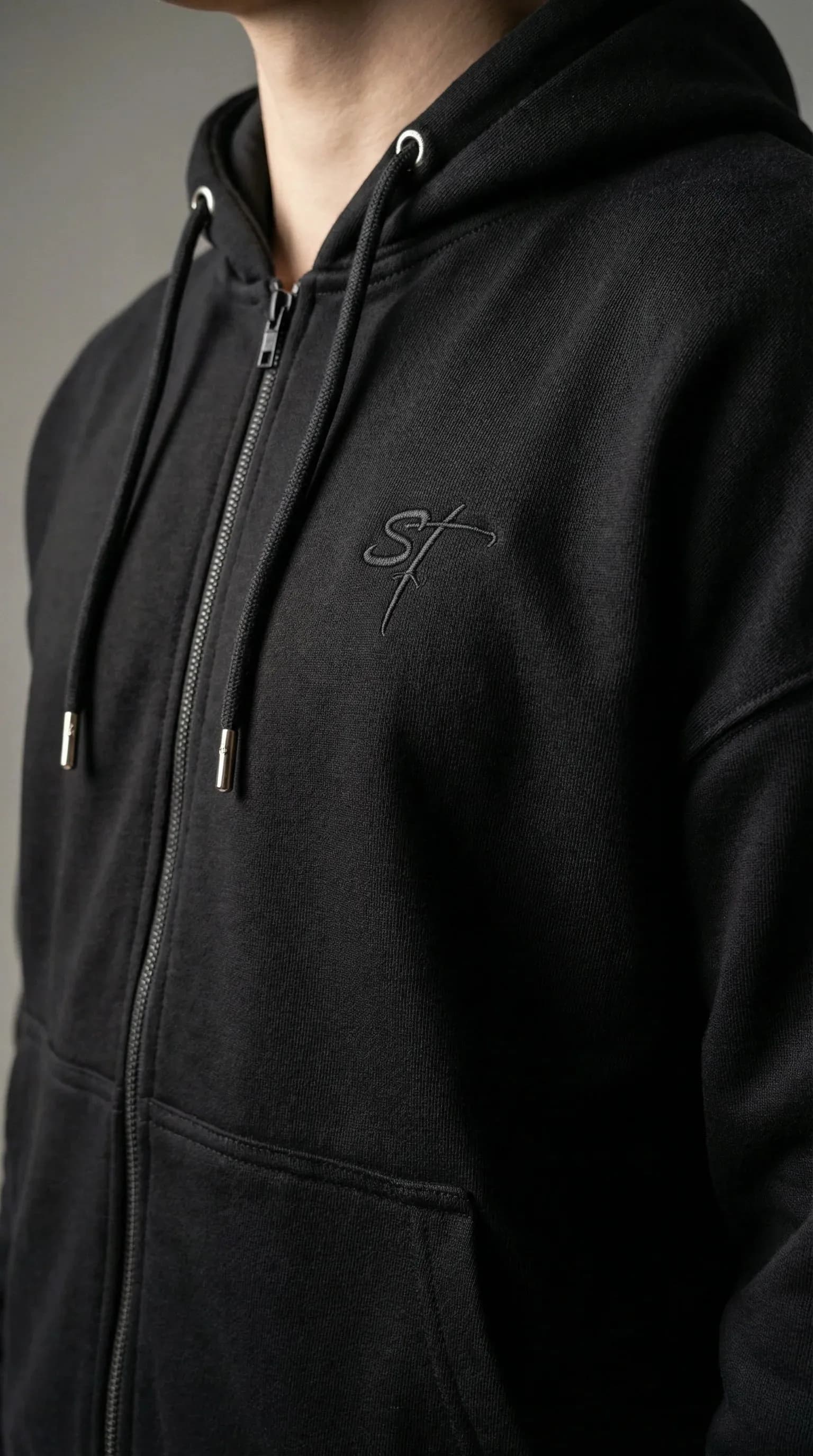 STSL Zip Hoodie – Eternal Black