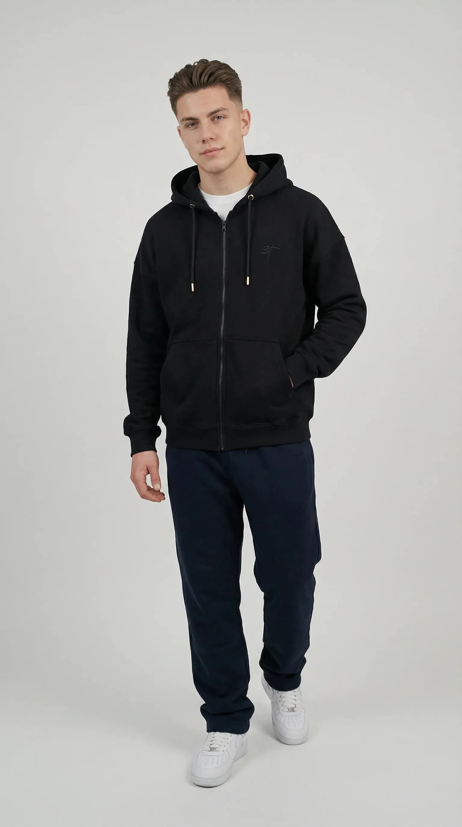 STSL Zip Hoodie – Eternal Black