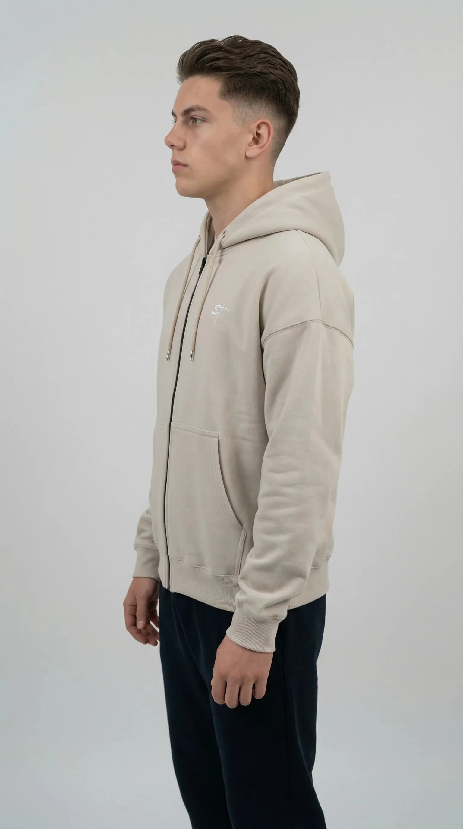 STSL Zip Hoodie – Sand Beige