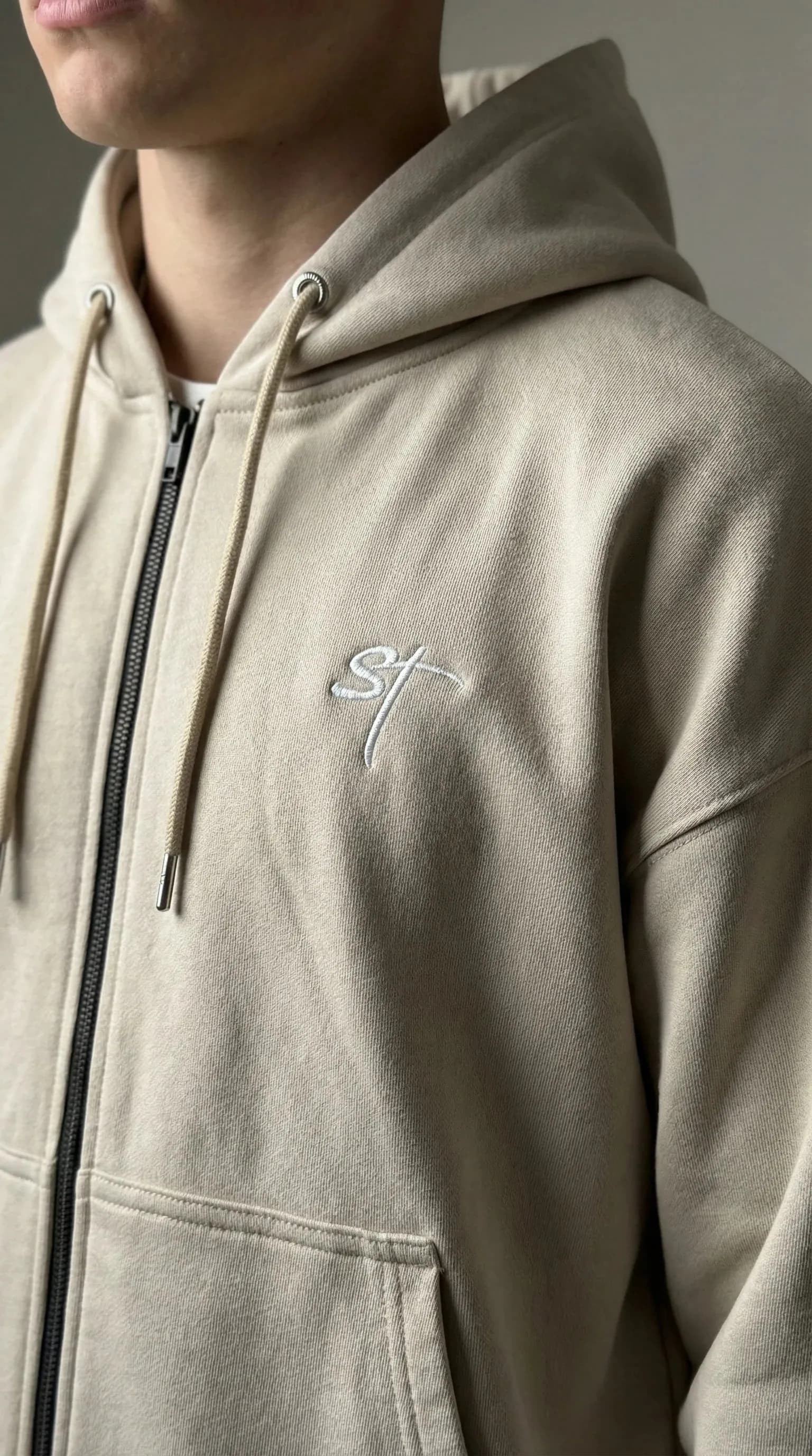 STSL Zip Hoodie – Sand Beige