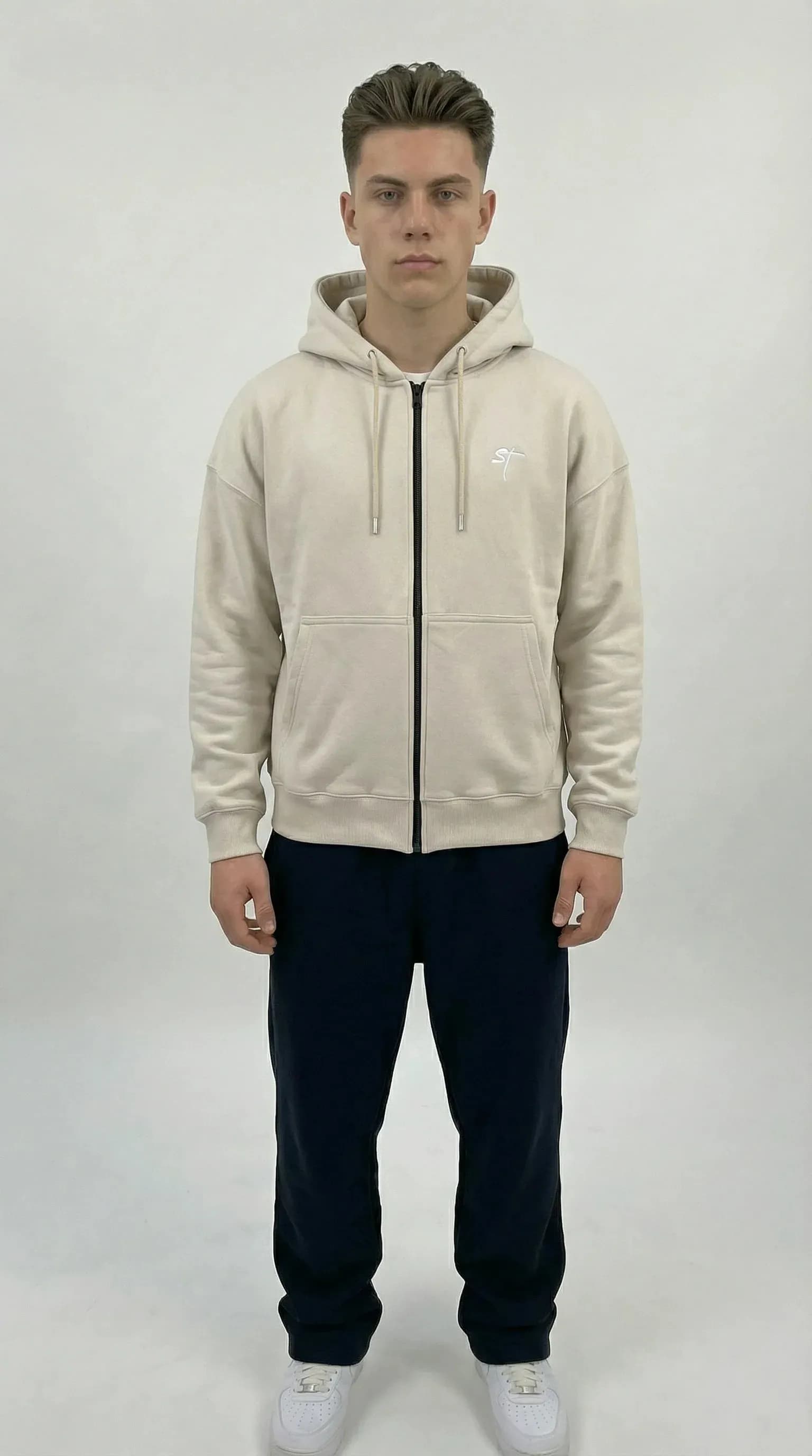 STSL Zip Hoodie – Sand Beige
