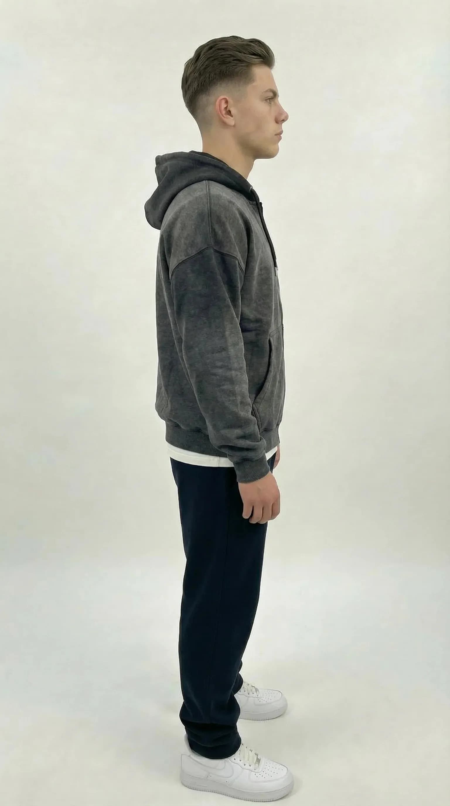 STSL Zip Hoodie – Washed Black