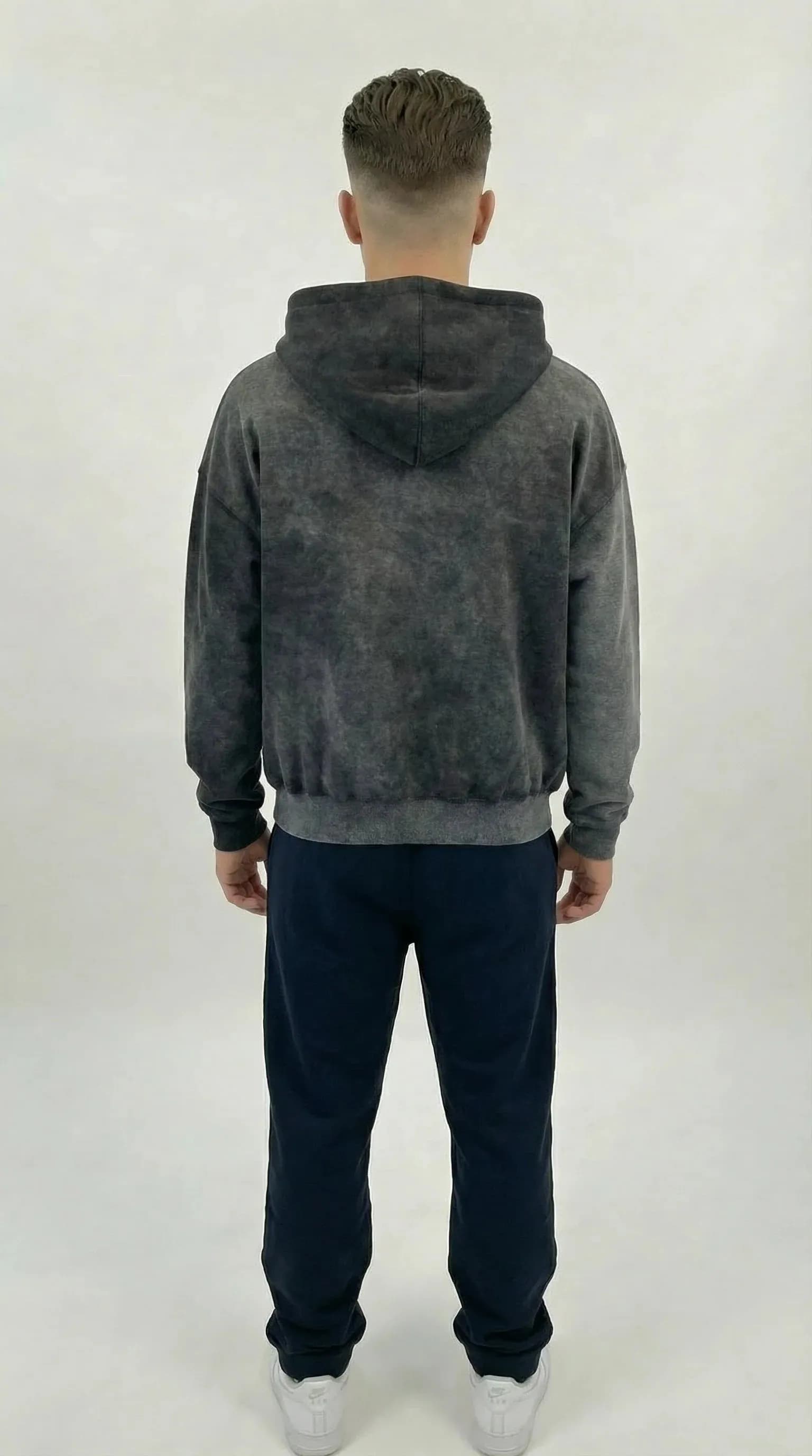 STSL Zip Hoodie – Washed Black