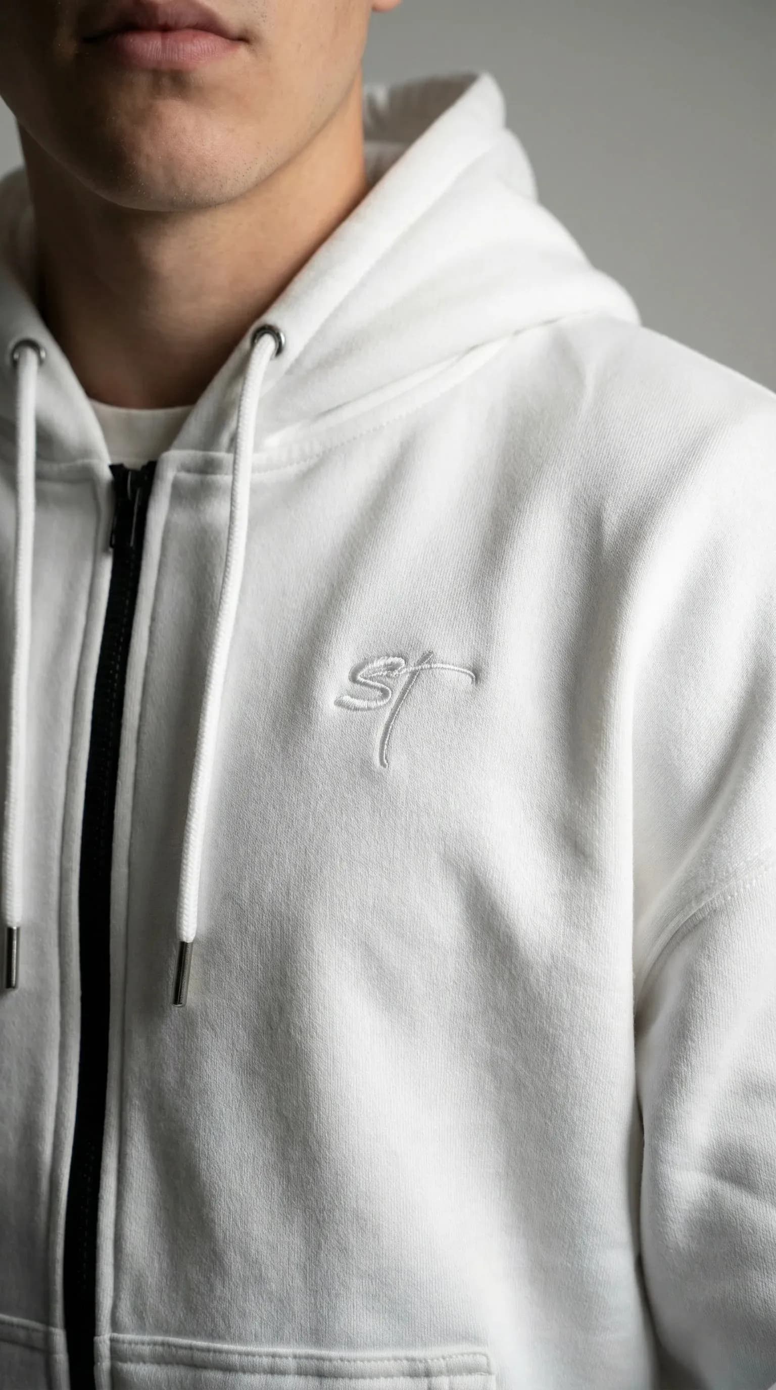 STSL Zip Hoodie – White