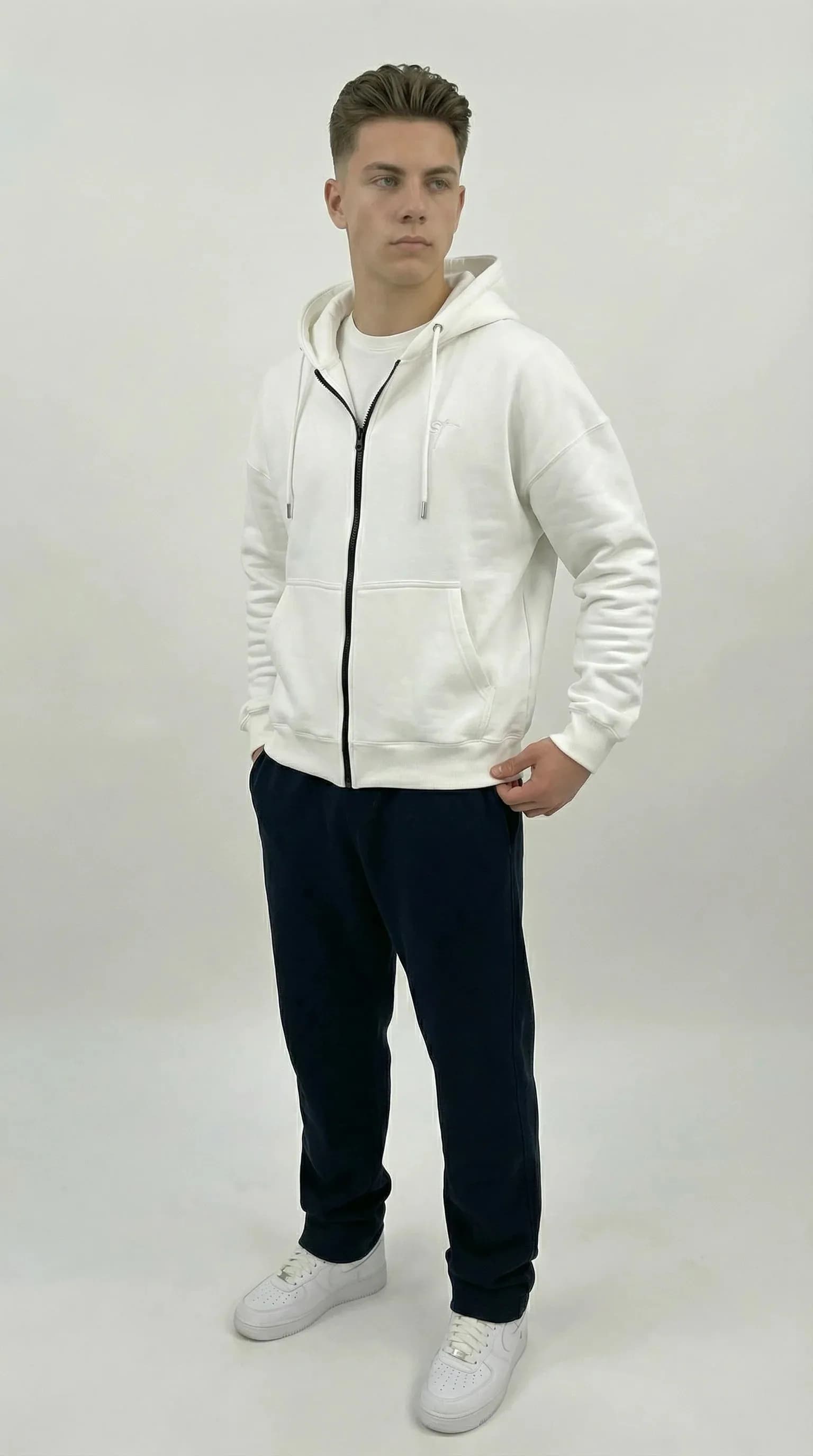 STSL Zip Hoodie – White